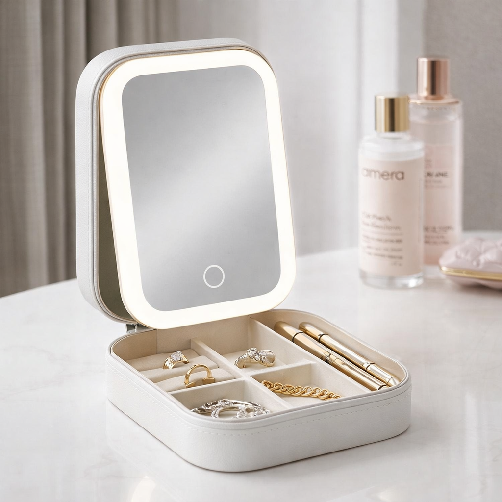 Compact Jewelry Organizer with Light