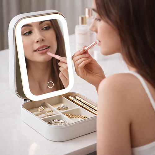 Compact Jewelry Organizer with Light