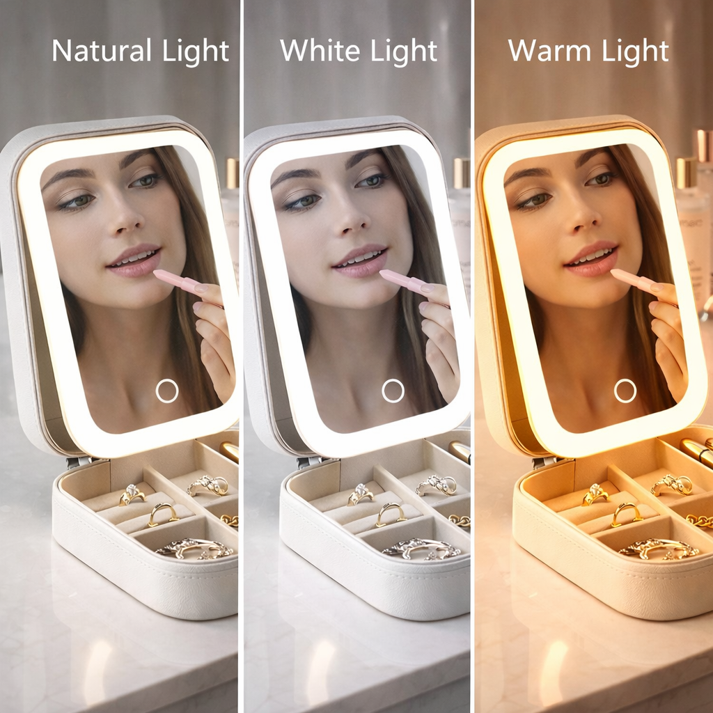 Compact Jewelry Organizer with Light